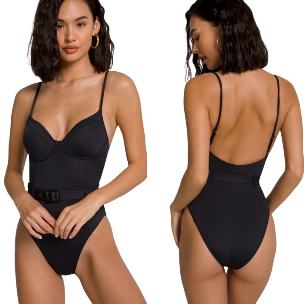 Good American Showoff One Piece Swimsuit Black
